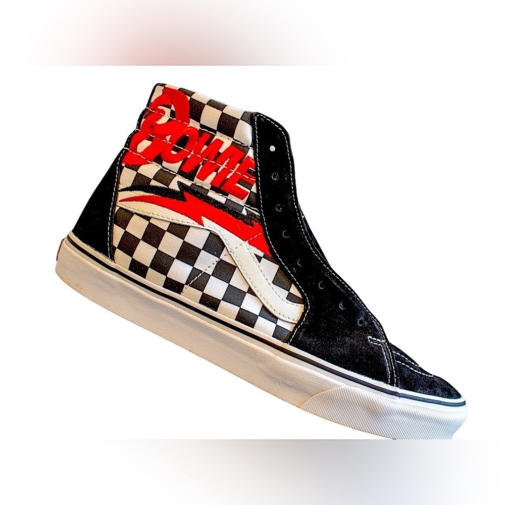 Vans Bowie Sk8 Hi Diamond Dogs High-Top Men’s Checkered Pattern Sneakers 10.5